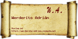 Werderits Adrián névjegykártya